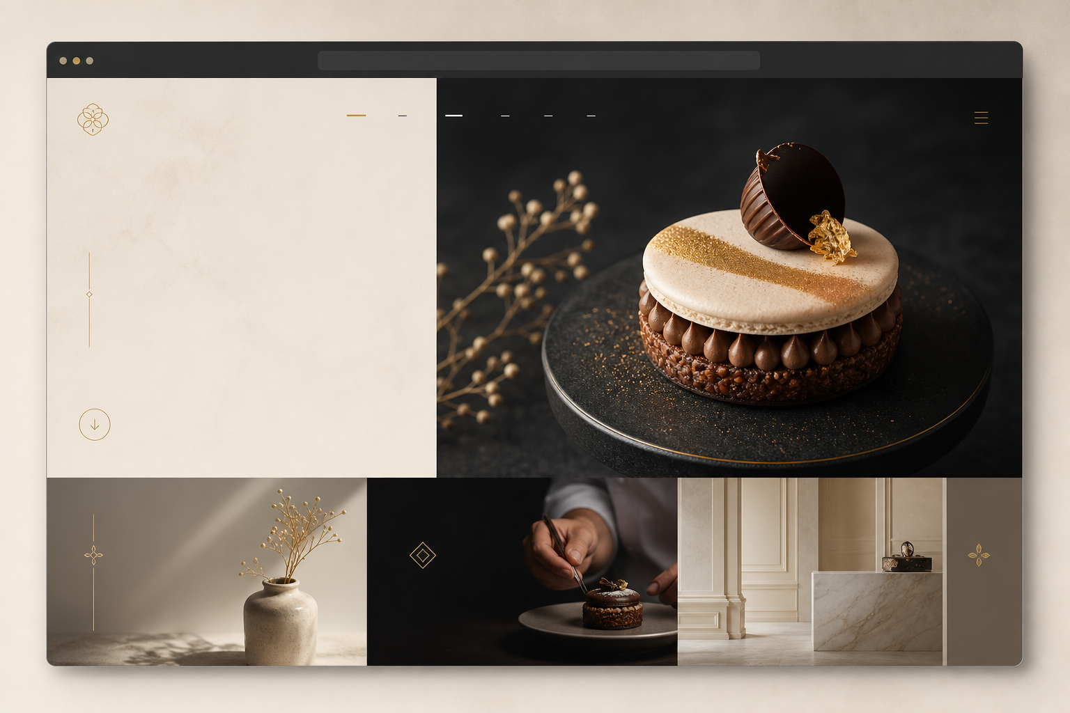 Fine dining and patisserie brand website