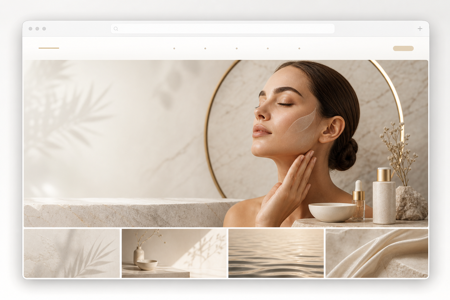 Boutique wellness and skincare brand website